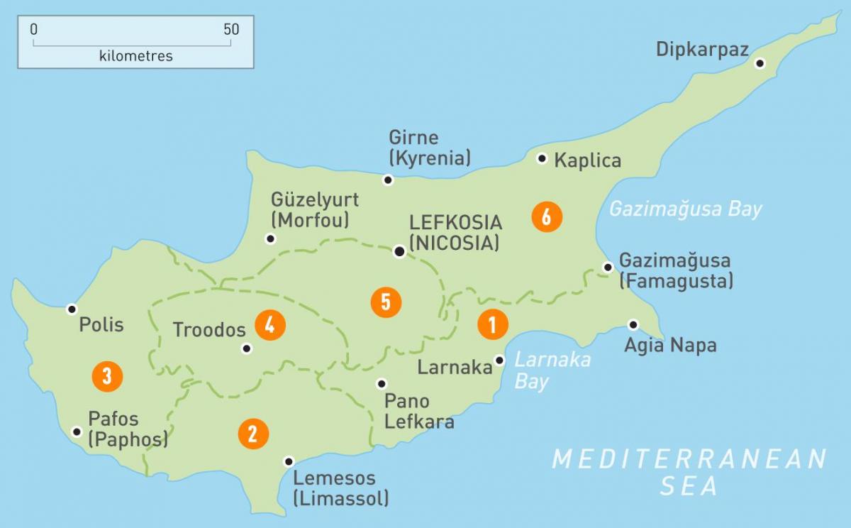 Carte de Chypre pays