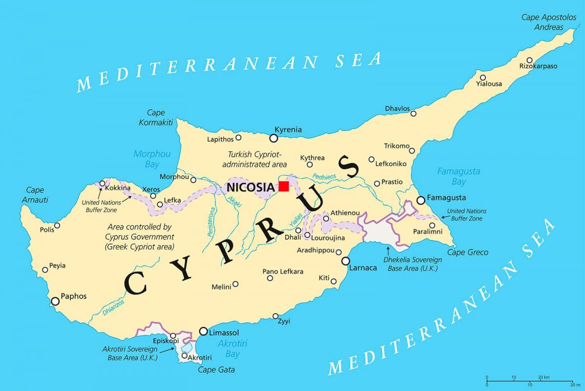 capitale de Chypre carte