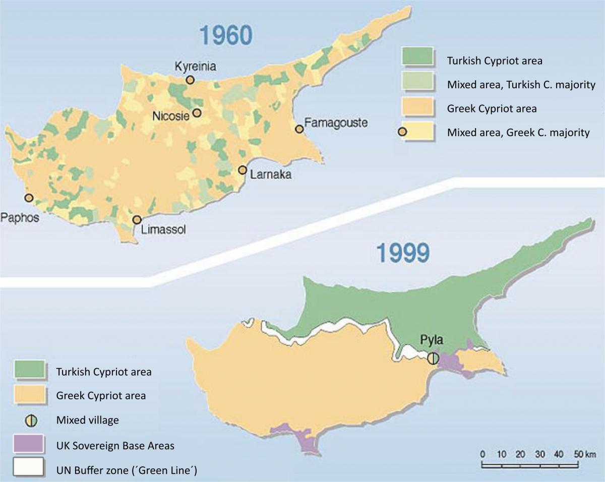 partie turque de Chypre carte