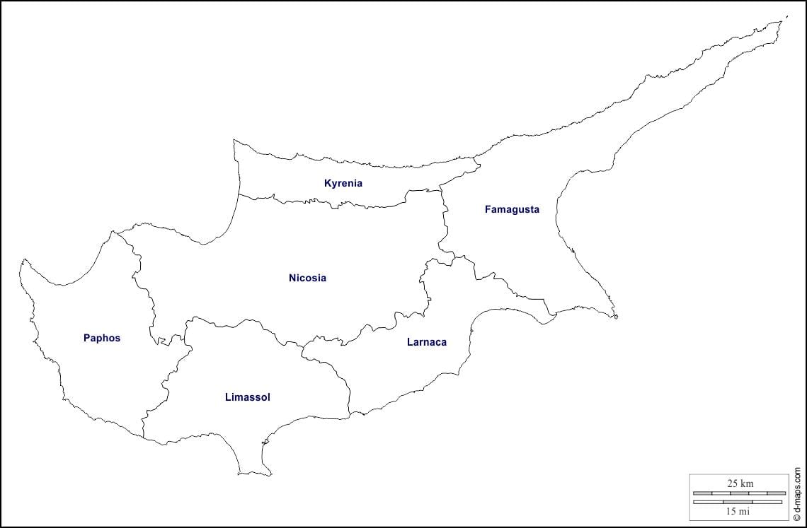 Carte de Chypre contour