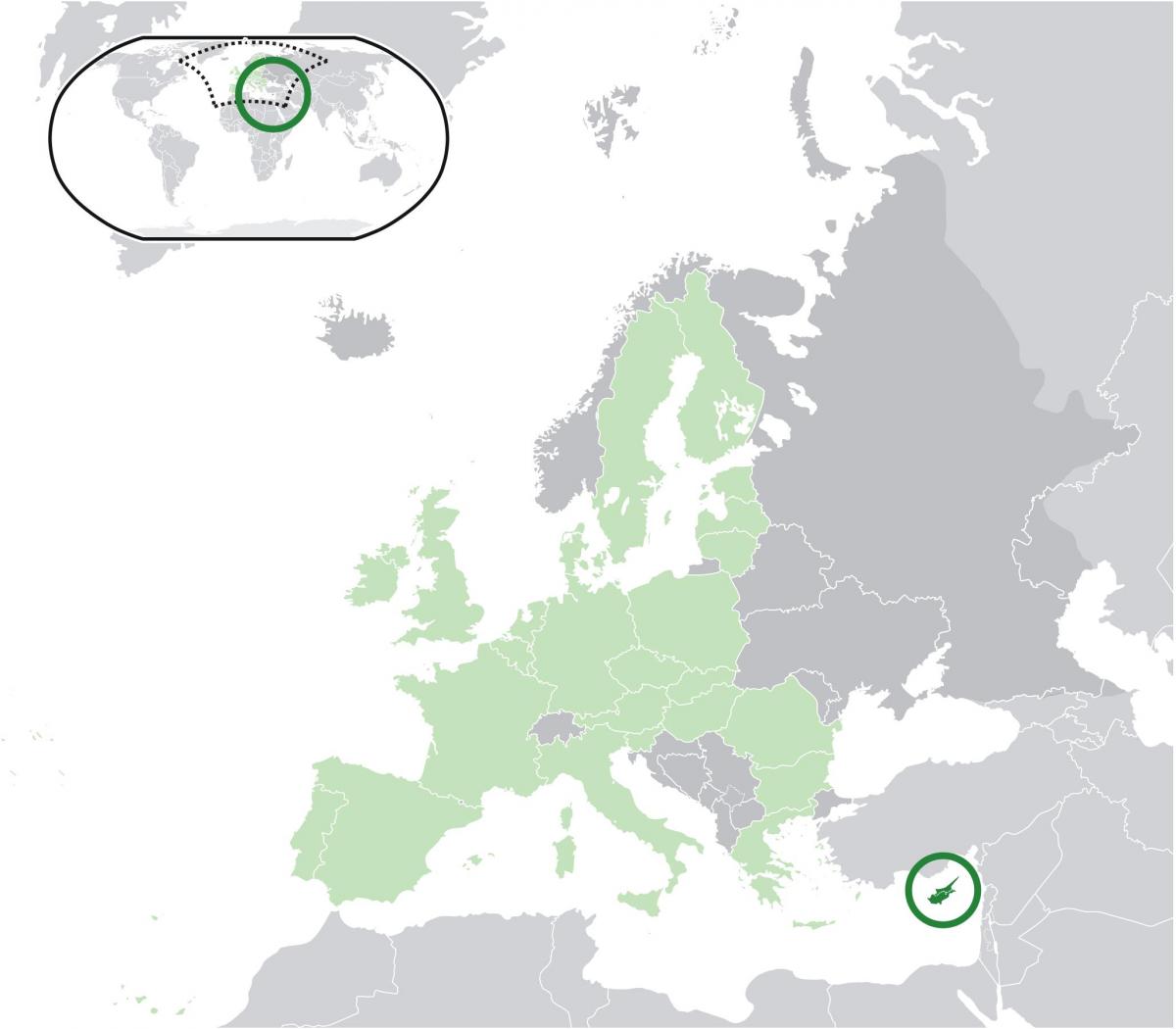 carte de l'europe montrant Chypre
