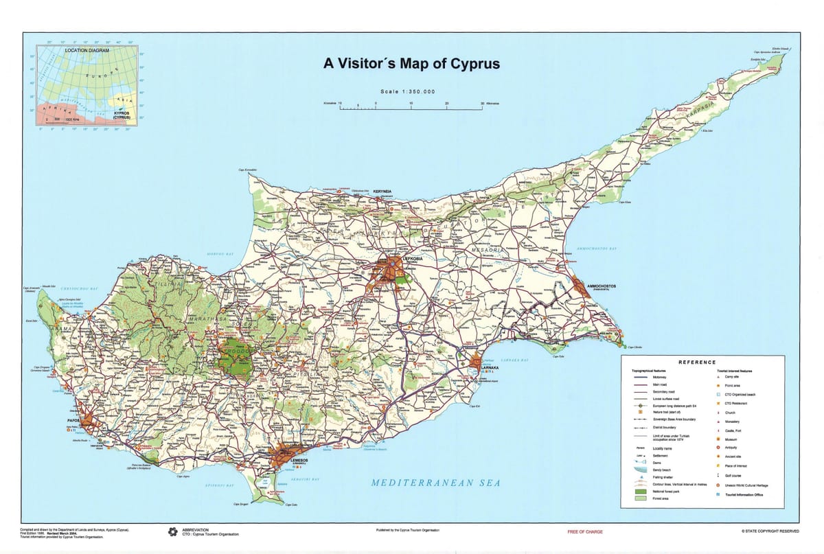 Carte de Chypre visites