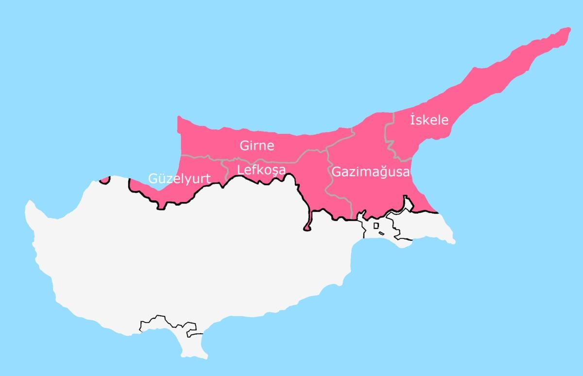 Carte de Chypre, divisée