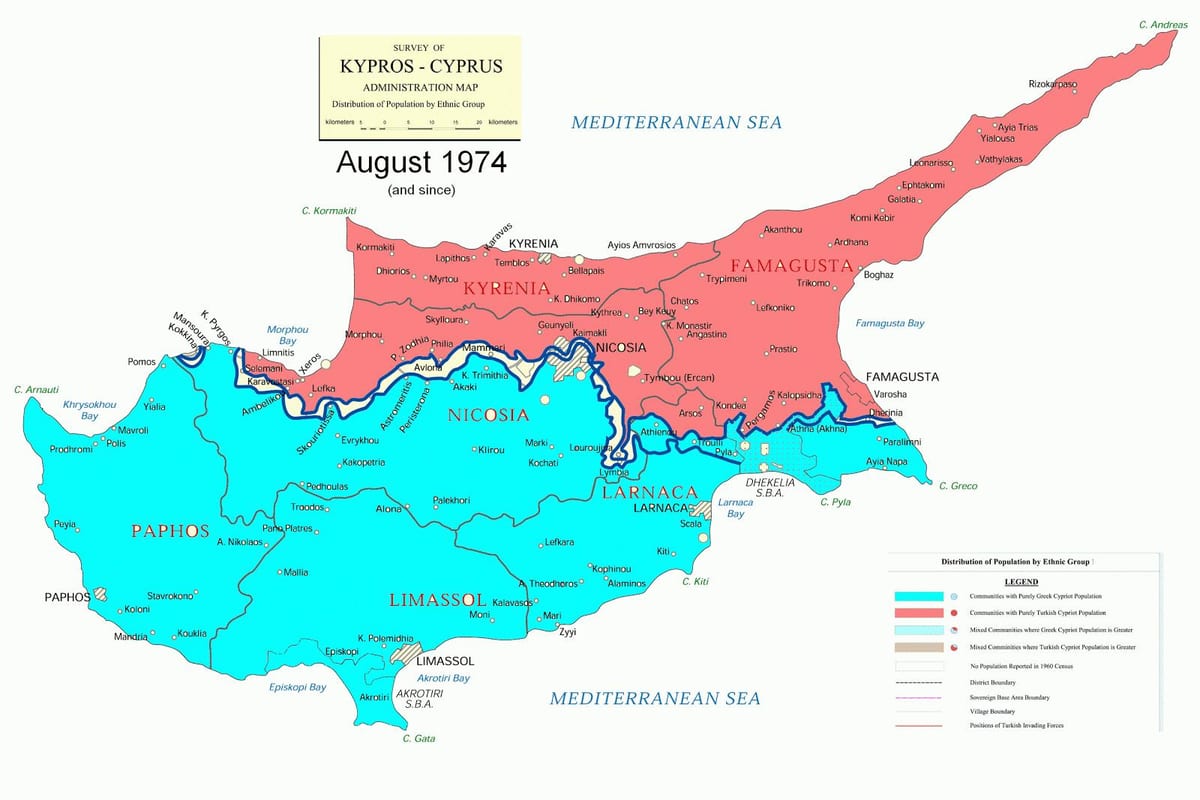 Carte de Chypre division