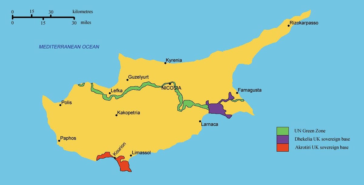 carte du sud de Chypre
