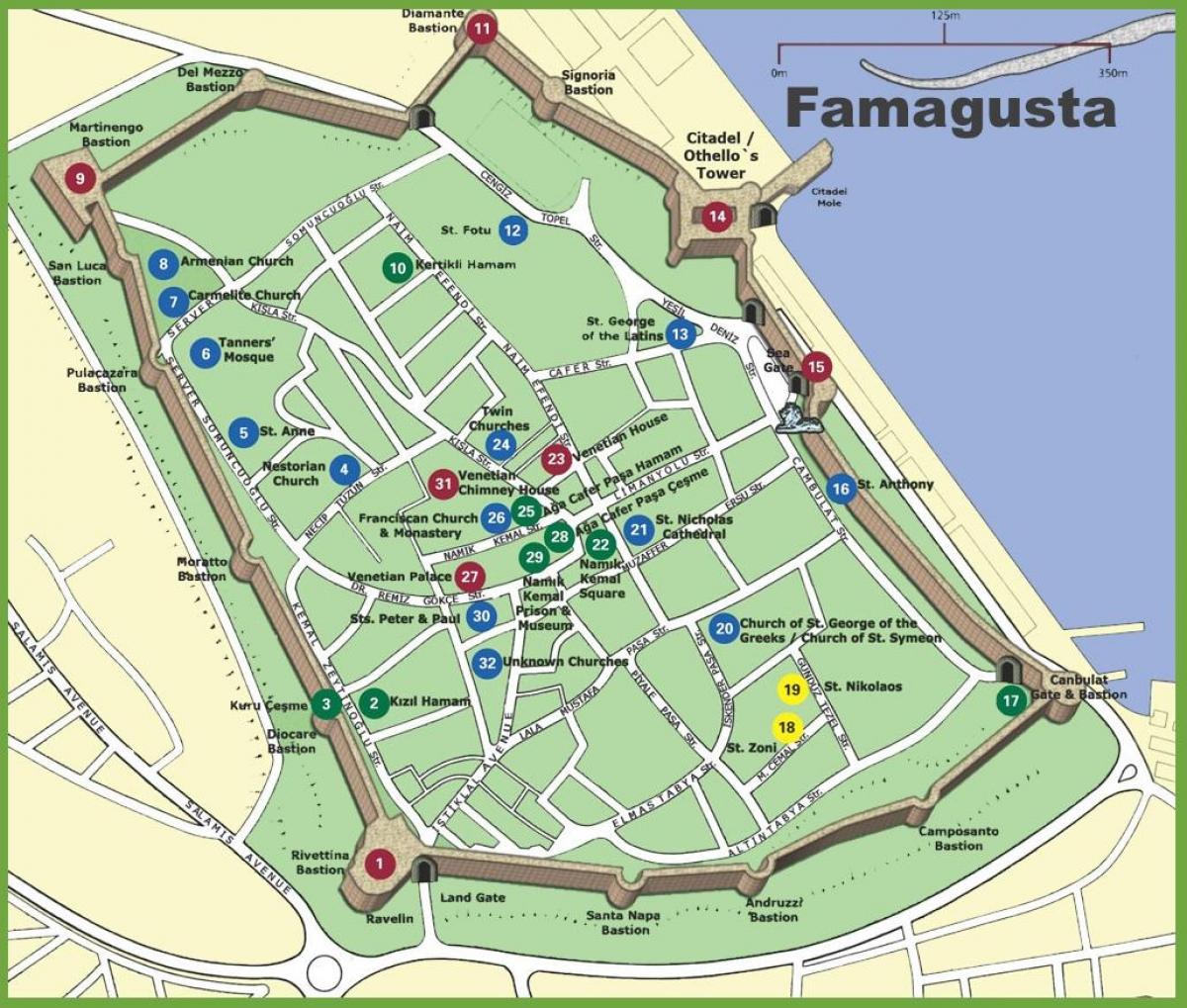 carte de famagouste, Chypre du nord