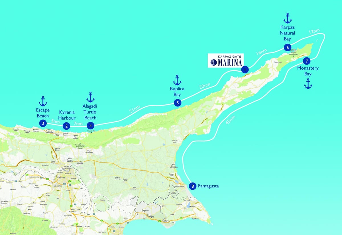 Carte de la plage de la tortue Chypre