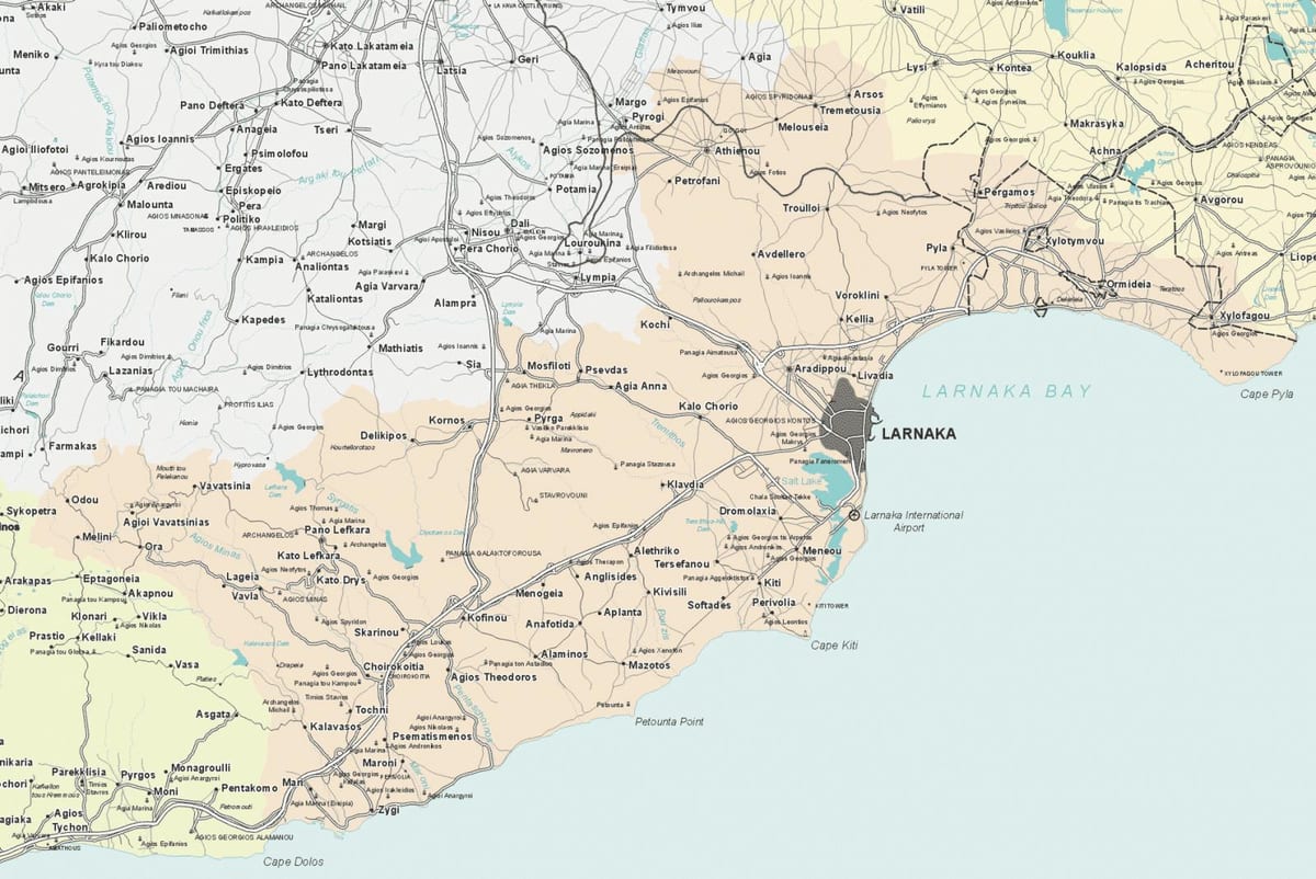 Carte de larnaca, à Chypre