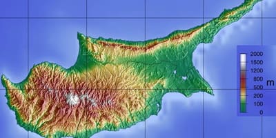 Carte de Chypre montagnes
