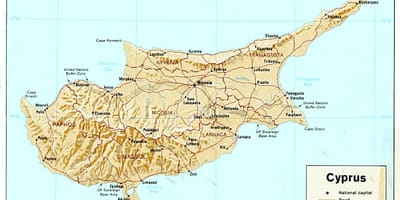 Carte de Chypre continent