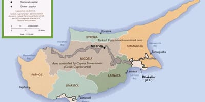 Carte de Chypre frontière