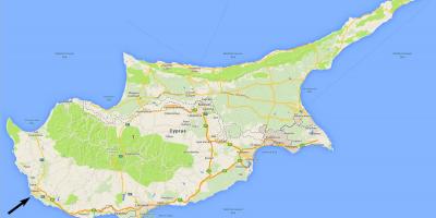 Carte de Chypre montrant les aéroports