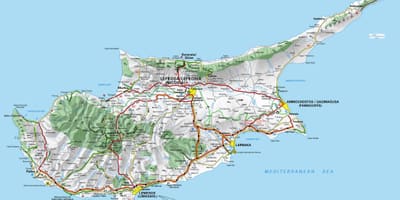 Carte de Chypre points de passage frontaliers