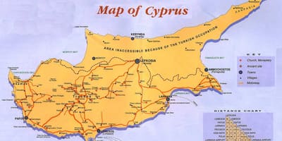Carte de Chypre villages