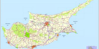Carte de la route de Chypre