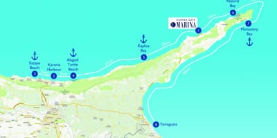 Carte de la plage de la tortue Chypre