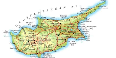 Carte de lapta le nord de Chypre